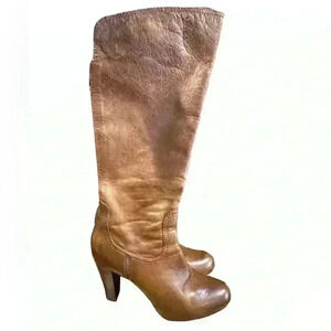 Brown Leather Knee-High Boots